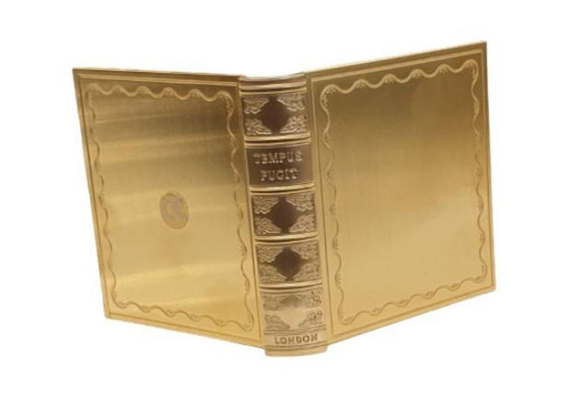 Vintage Goldtone Plated Miniature Clock & Photo Frame - High-Quality Brass - CLEARANCE!