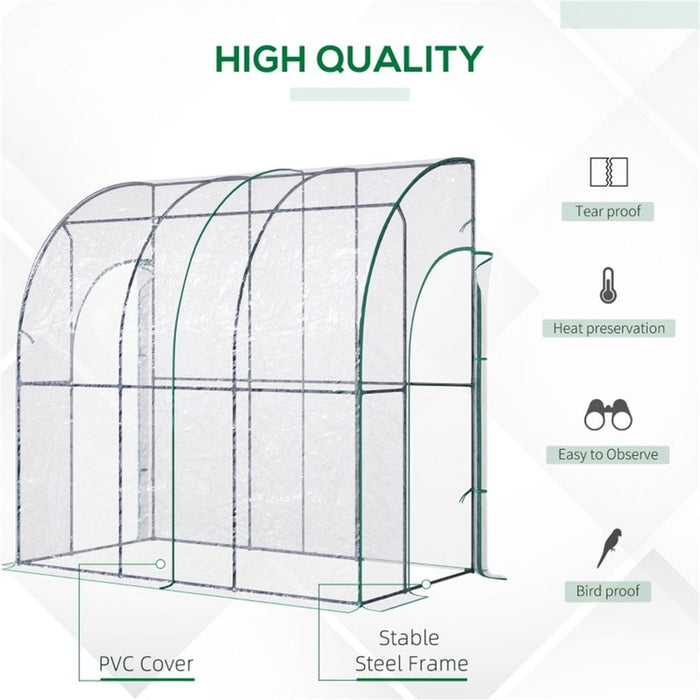 Walk-In Lean to Wall Tunnel Greenhouse