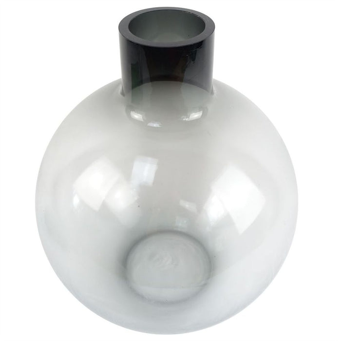 40cm Grey Smoke Glass Vase - Extra Large High-Quality Bottle Vase for Real & Artificial Flowers