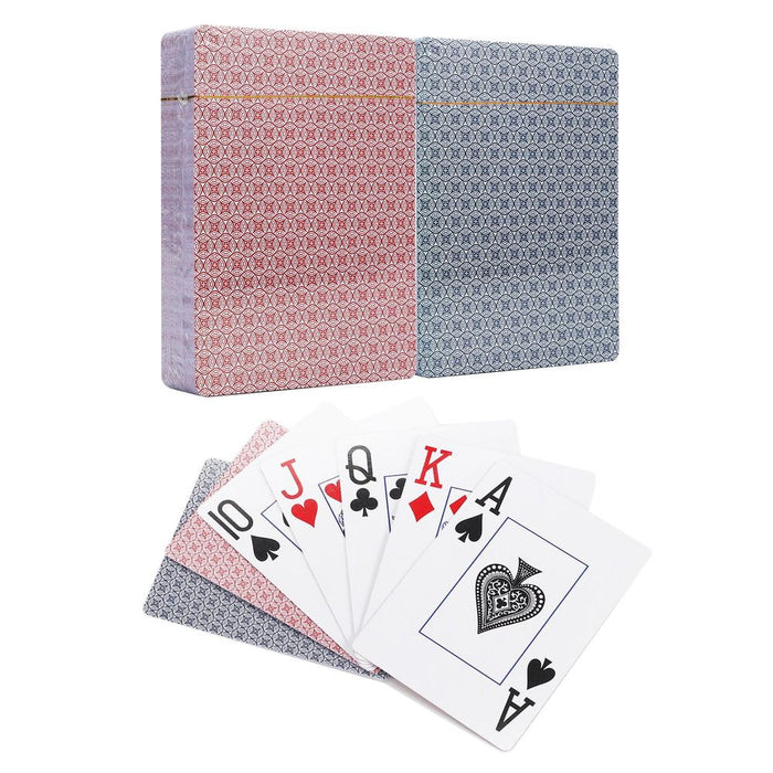 Vinsani Traditional Check Poker Casino Plastic Coated Playing Cards Decks (2 / 4  / 6 / 12)