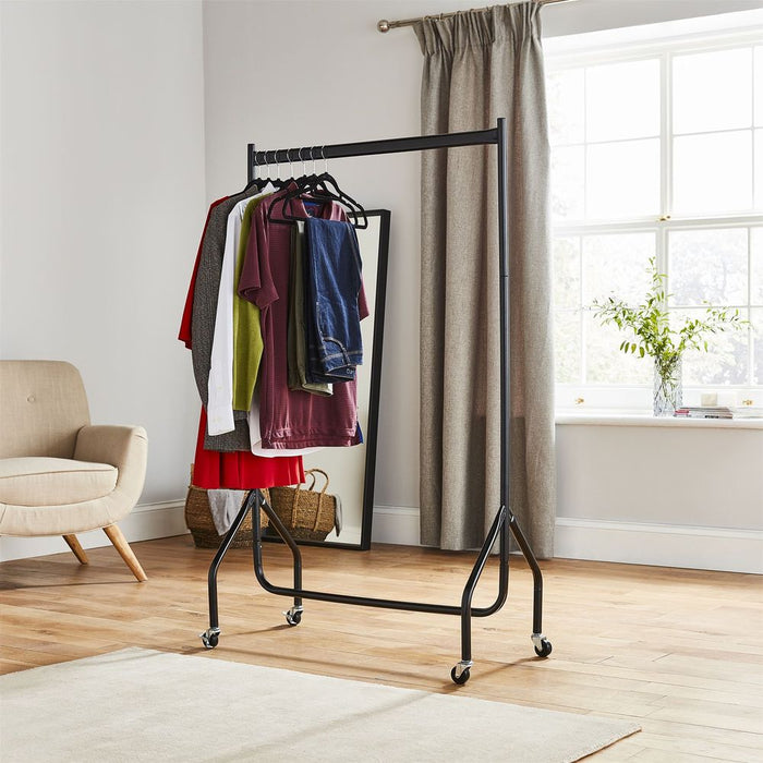 Premium Black Metal Clothes Rail - 3ft x 5ft - High Quality & Heavy Duty