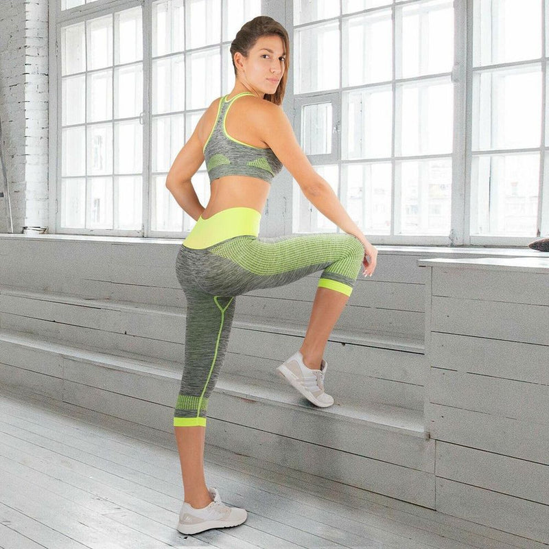 Zodiac Fitness Women Yoga Set Green S | Moisture Wicking | Soft Touch Elastic | Quick Dry