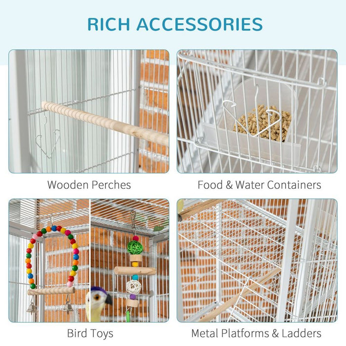 Spacious 3 Tier Bird Cage W/ Stand - Canary Finch Cockatiel Parakeet Budgie