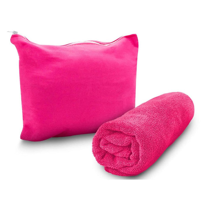 Pink Magic Fibre Towel - Compact & Lightweight - 130cm x 80cm - Small