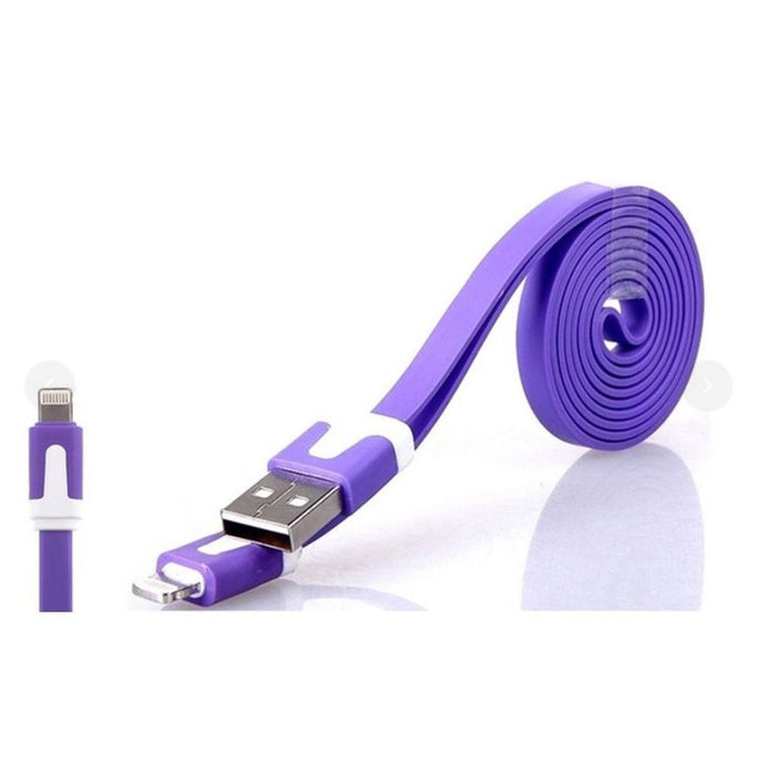 GVC 1m Tangle-Free Purple USB to 8 Pin Cable for Syncing & Charging - High Quality