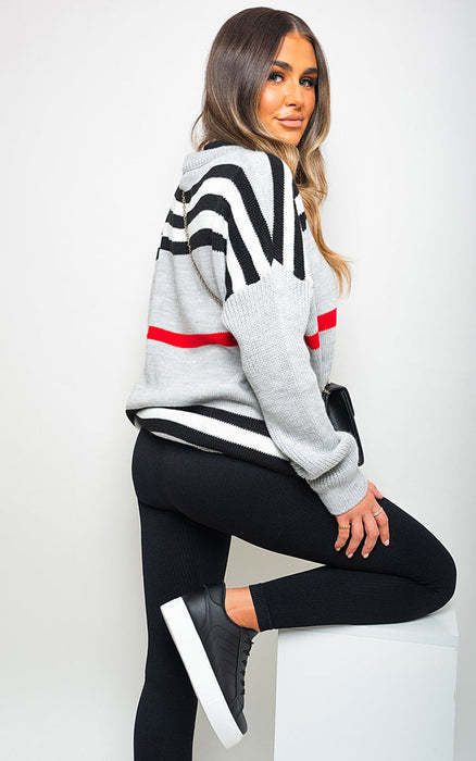 Ava Oversized Striped Knitted Jumper