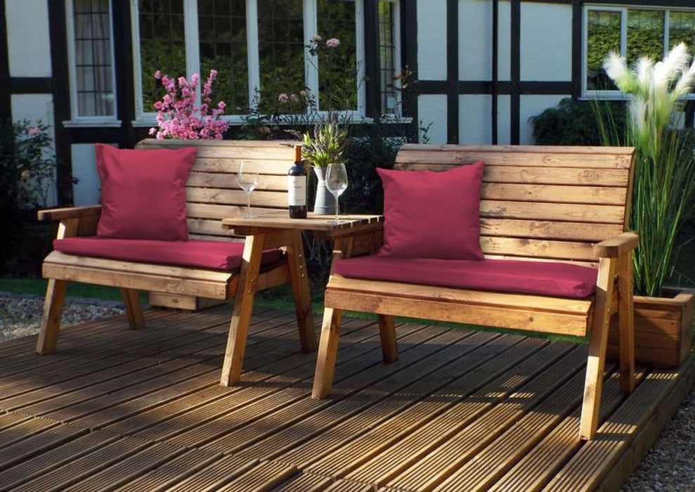 Twin Bench Set Straight - Charles Taylor, Classic English Design, Hand-finished in Britain, Sustainably Sourced Wood