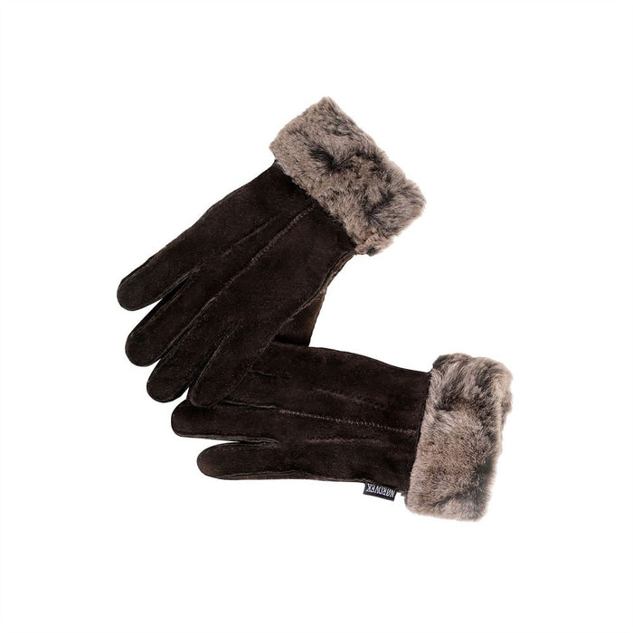 Nordvek Womens Sheepskin Gloves With Fur Cuff - 301-100