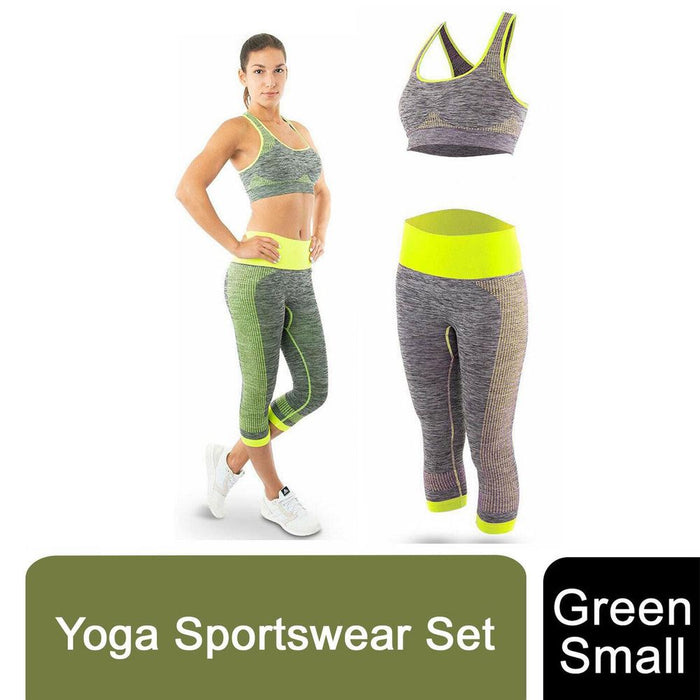 Zodiac Fitness Women Yoga Set Green S | Moisture Wicking | Soft Touch Elastic | Quick Dry