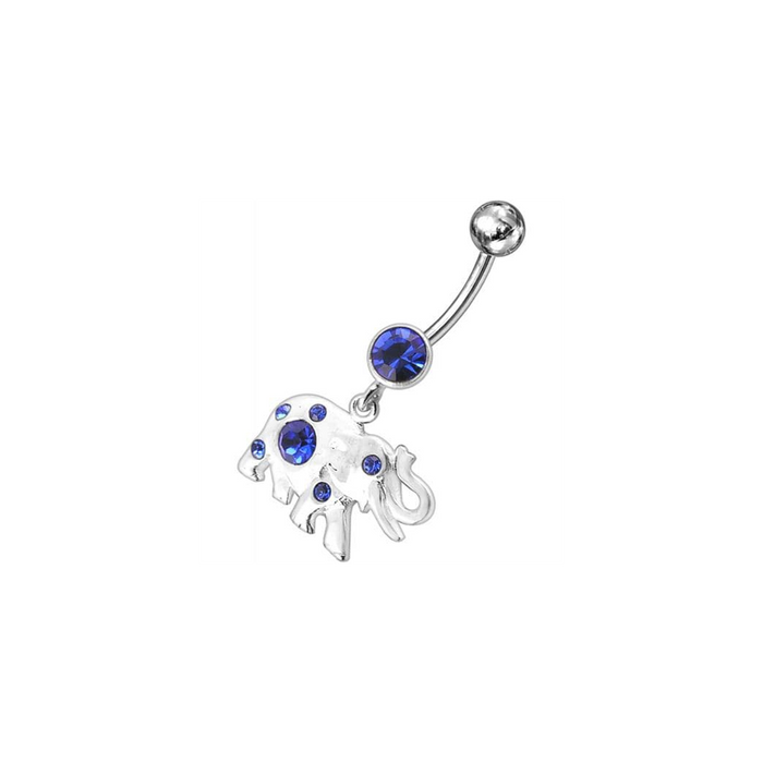 Jeweled Elephant Dangling Belly Ring