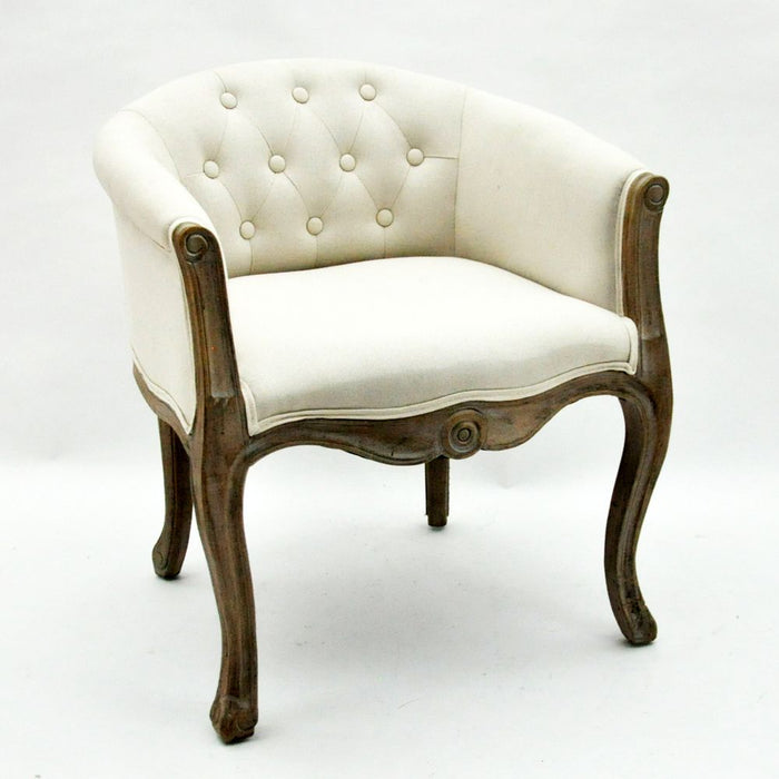 Classic Elegant Louis Chair | Natural FR Linen Fabric | High-Quality | Versatile