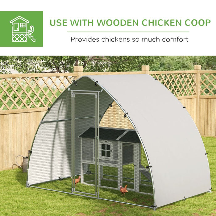 PawHut Walk-In Chicken Run w/ Cover, 4-6 Chickens, 3x1.9x2.2m