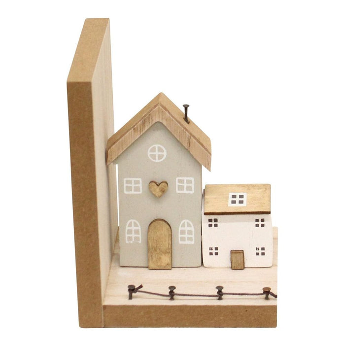 Premium Wooden Bookends - Charming House Design - High-Quality - Limited Stock