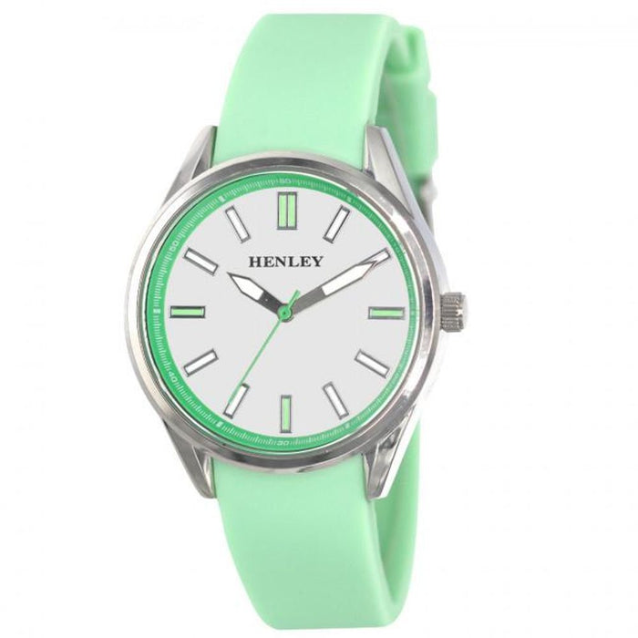 Henley Ladies Sports White Dial Coloured Rubber Strap Watch H06177 Available Multiple Colour