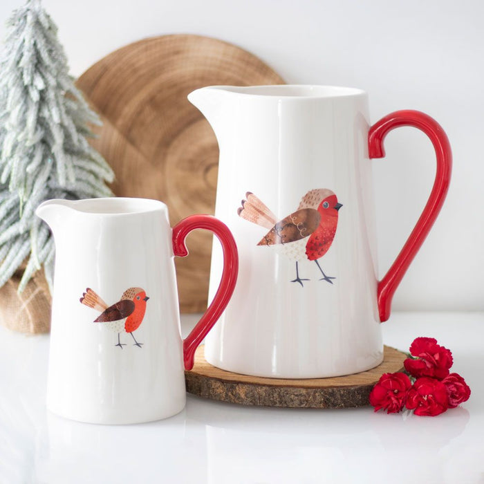 Adorable Winter Robin Jug - Perfect for Flowers, Gifts & Decor