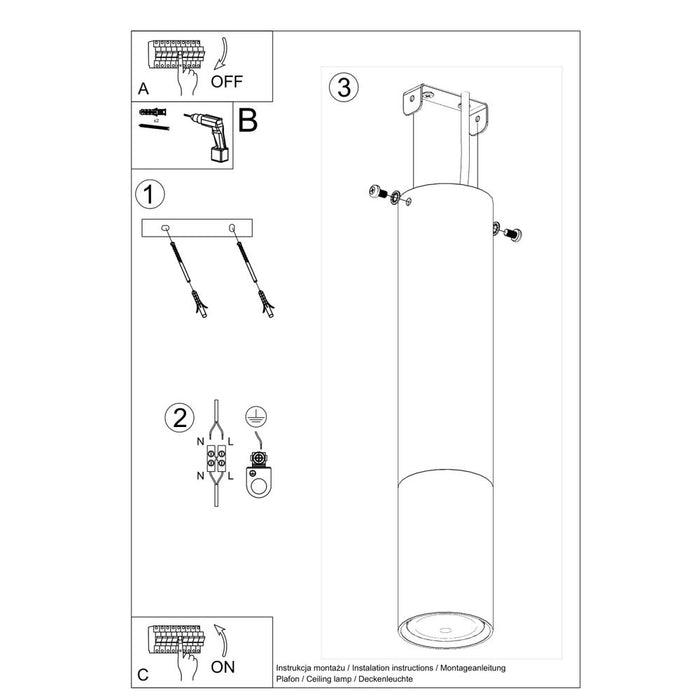 Ceiling lamp steel Loopez modern Design GU10