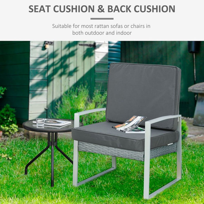 Premium Dark Grey Outdoor Seat & Back Cushion Set for Ultimate Comfort