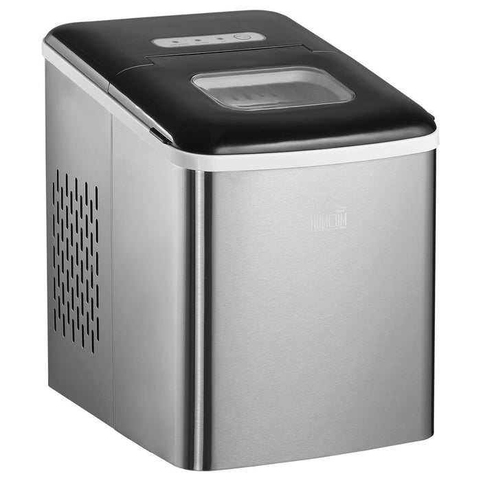 Premium Portable Ice Maker | 12kg Capacity | Self-Cleaning | Home Ice Machine - Black