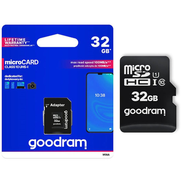 GOODRAM Micro SD Class 10 Memory Card with SD Adapter