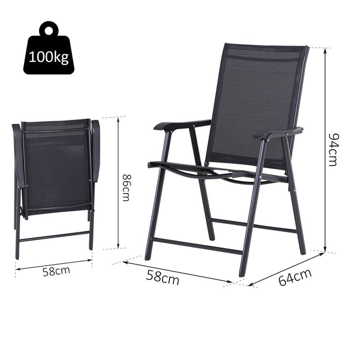 Premium 2-Piece Outdoor Patio Armchairs - Folding, Modern, Black - High-Quality Furniture - Professional Seller