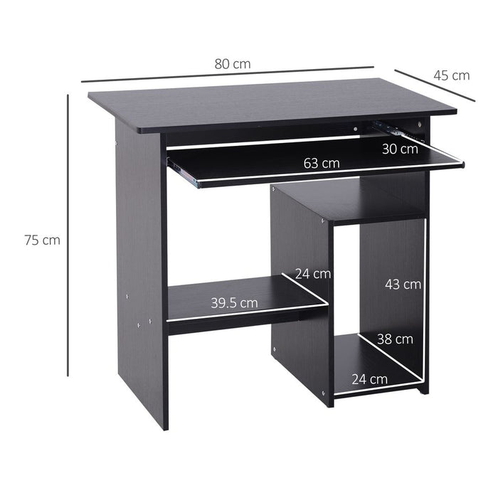 Computer Desk, 73.5H cm-Black