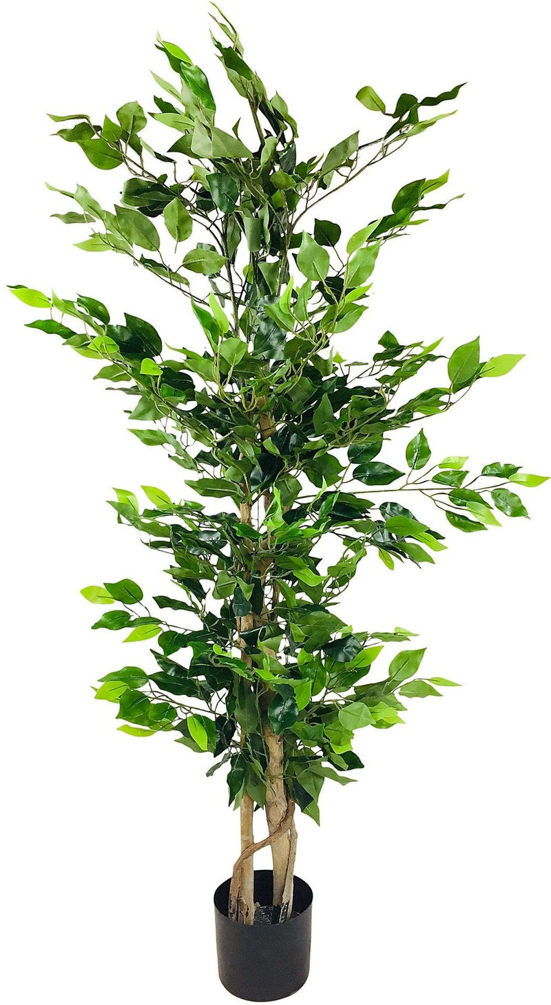 Realistic 125cm Artificial Ficus Tree with Natural Trunk - High Quality Indoor/Outdoor Decor