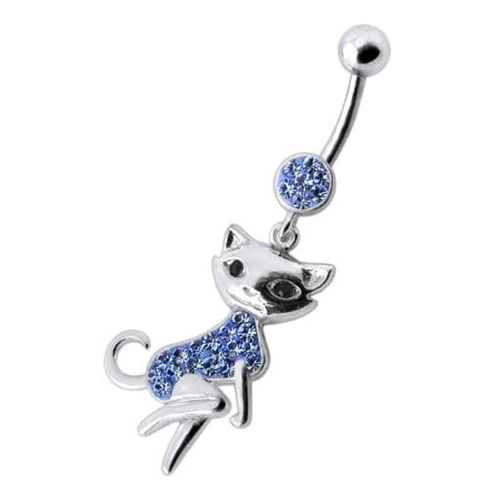 Dancing Cat Dangling Belly Ring