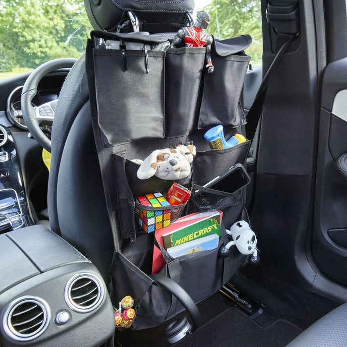 Deluxe Multi Pocket Hanging Car Back Seat Organiser - Black