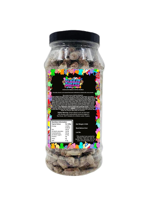 Delicious Toffee Crumble Flavour Choc Nibbles - Retro Sweets. Perfect Gift in a Jar!