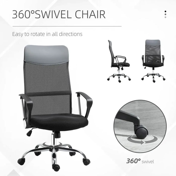 Executive Office Chair High Back Mesh Chair Seat Office Desk Chairs, Black