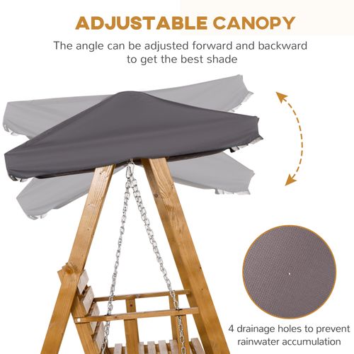 3 Seater Garden Swing Seat Chair Bench Hammock with Adjustable Canopy