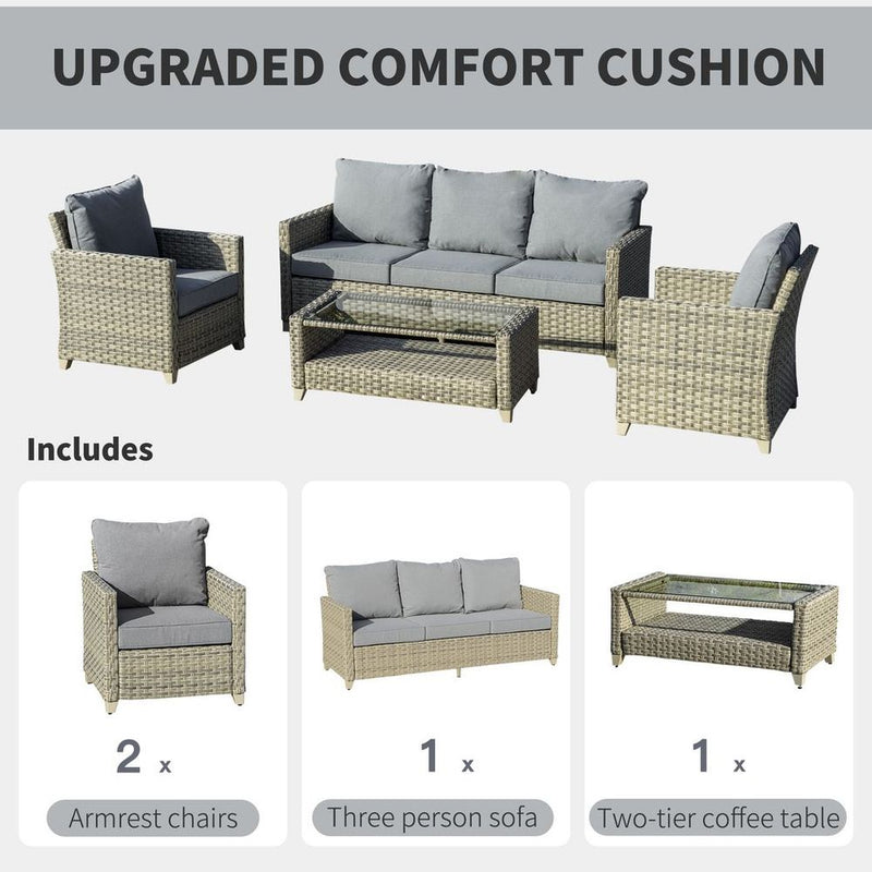 Premium Outdoor Rattan Sofa Set - Stylish and Durable Patio Furniture