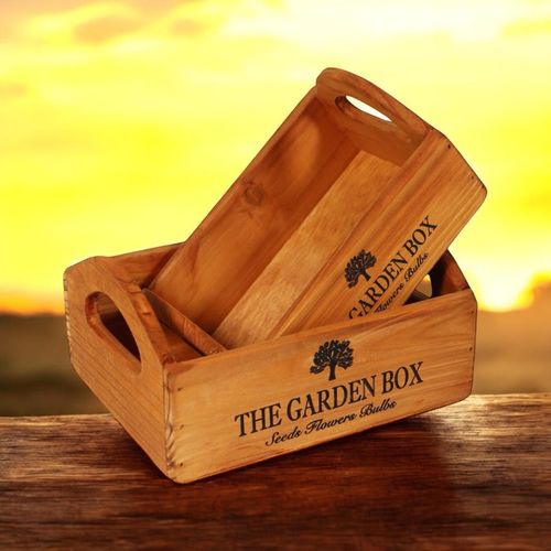 SET 2 WOODEN FLOWER PLANTERS