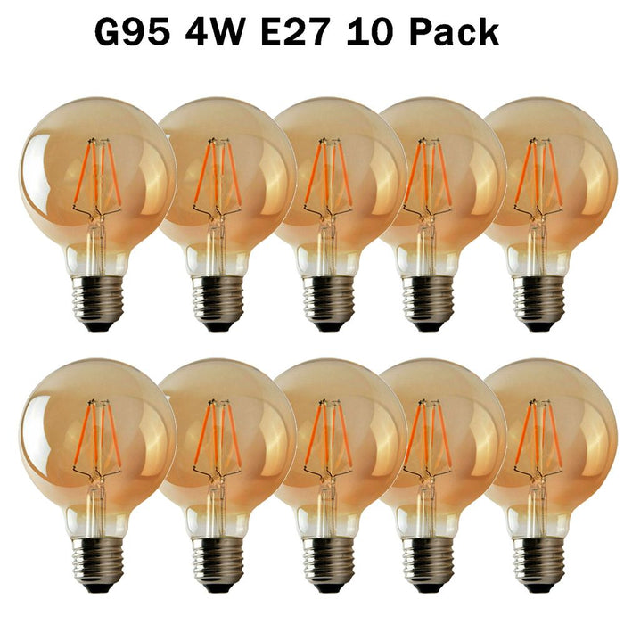 10 Pack E27 LED Edison Dimmable Vintage Amber Glass Warm white 2700K Light Bulbs