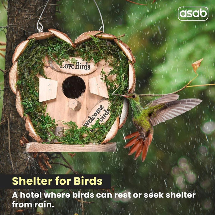 ASAB Bird Hotel Wooden - Perfect for Smaller Garden Birds - Versatile and Rustic - Ideal Gift