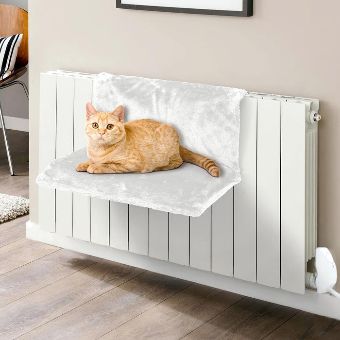 VINSANI CAT RADIATOR BED - Warm & cosy fleece, sturdy frame, elegant colors. Suitable for cats, kittens, small dogs. L46 x W30 x H25 cm.