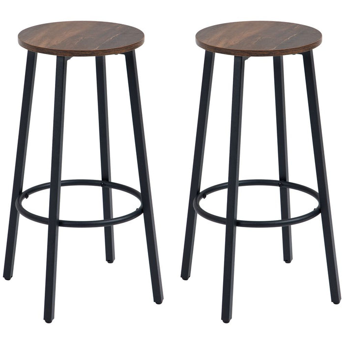 High-Quality, Industrial-Style Bar Stools Set of 2 - Perfect for Kitchen & Dining Room