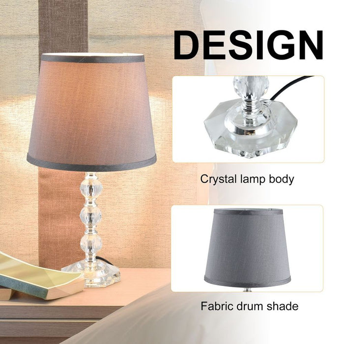 Sparkling Crystallite Table Lamp - Elegant Glass Base, Beautiful Fabric Shade