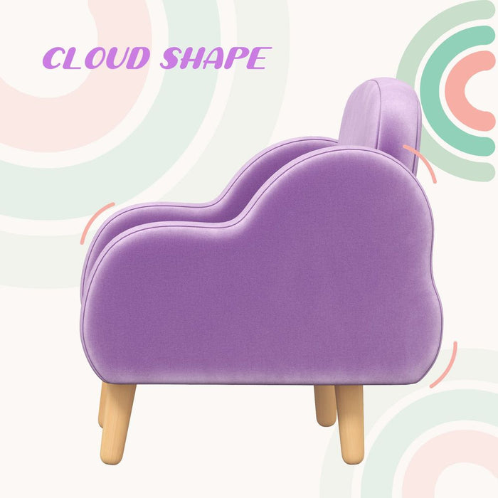 Premium Purple Cloud-Shaped Toddler Armchair for Playroom and Bedroom - Best Quality