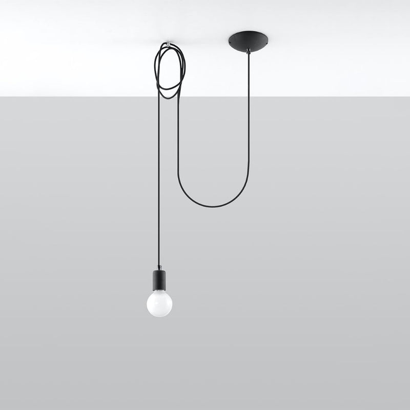 Pendant lamp fabric, steel Edison loft Design E27
