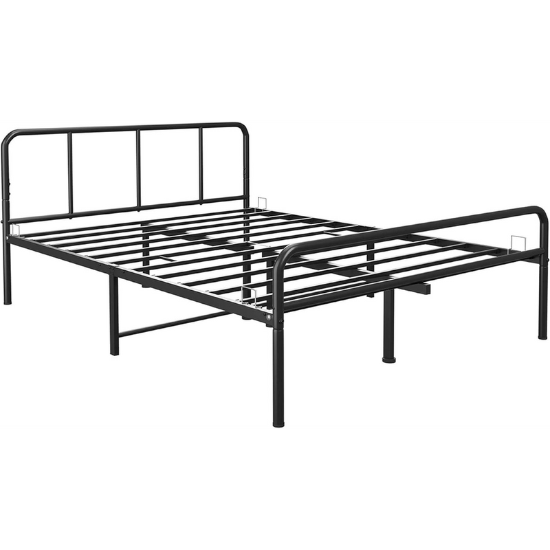 Premium Quality Double Metal Bed Frame - Strong, Stylish, and Space-Saving - Black Finish - Easy Assembly