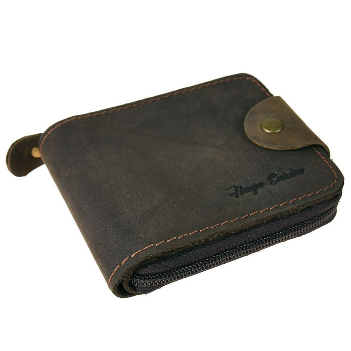 Hugo Enrico Wallet-Brown Design 19 - Genuine Leather Bifold - Stylish & Functional