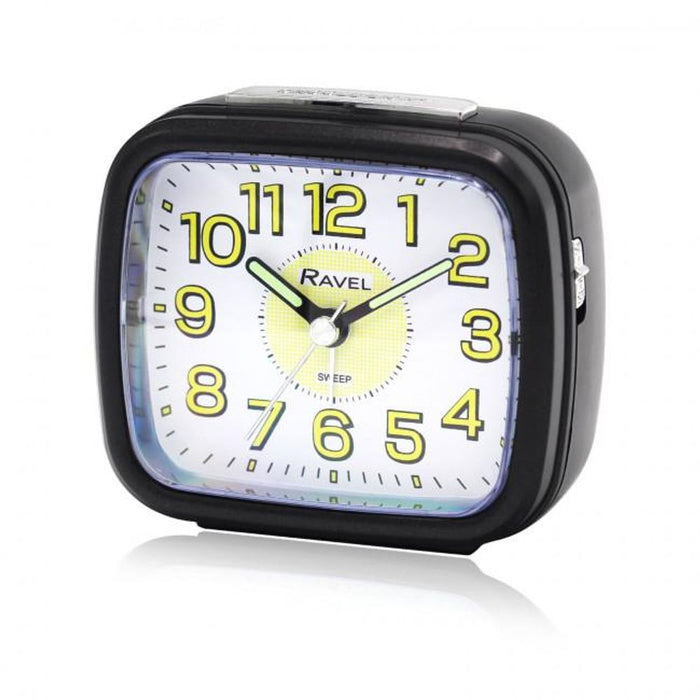 Ravel Mid sized Bedside Quartz Alarm Clock  Black RC044.3