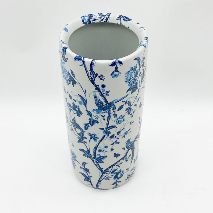 Premium Bird Umbrella Stand - 18" Round, Blue & White - High-Quality & Durable