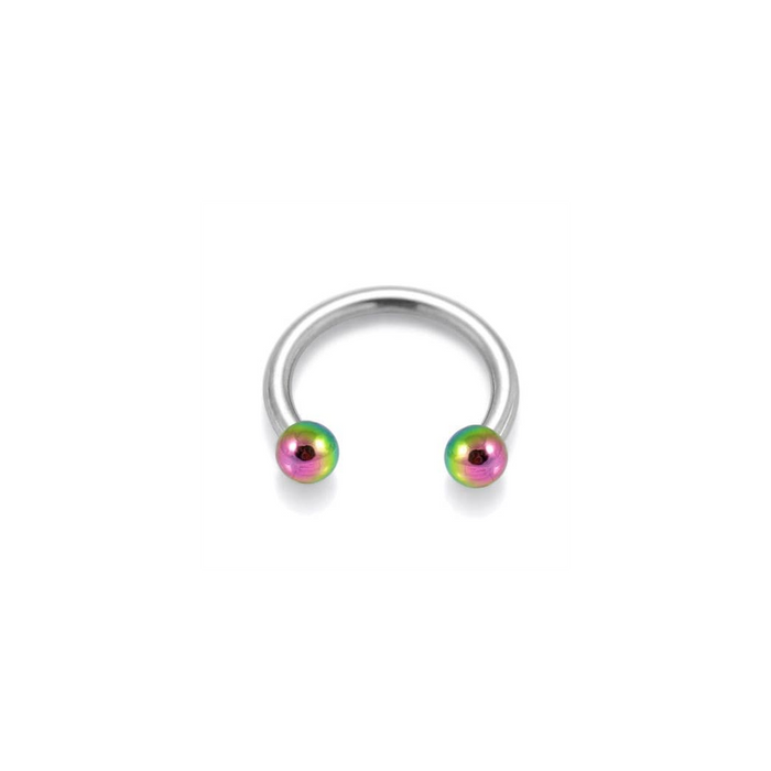 316L Surgical Steel Circular Barbell with Anodised Ball