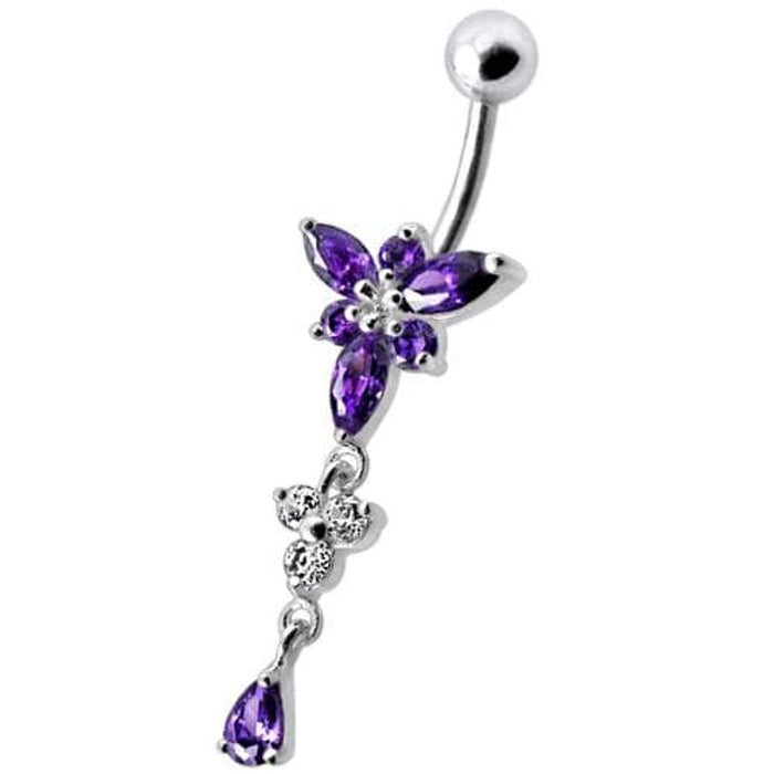 Fancy  Jeweled Dangling Belly Navel Ring