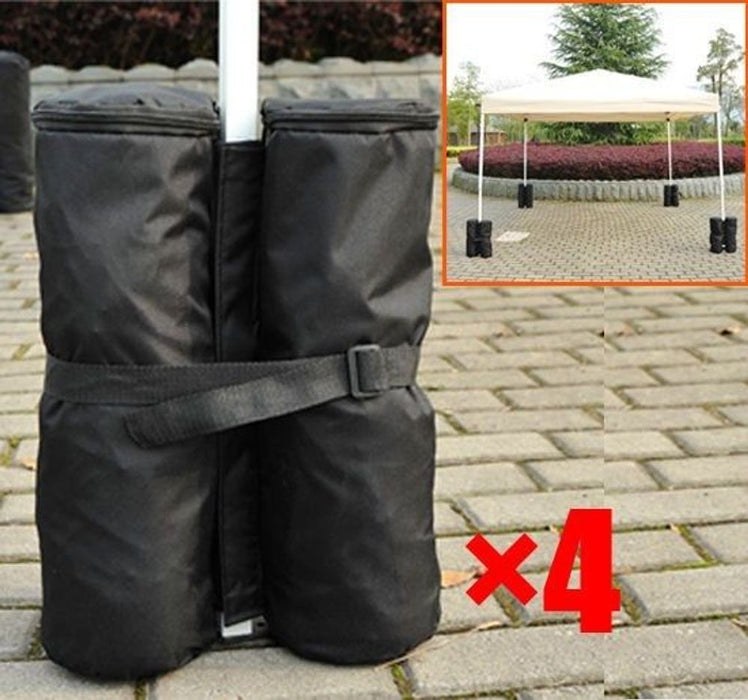 Extra Stability with 4 Pc Gazebo Sand Bag Weight Set - Black