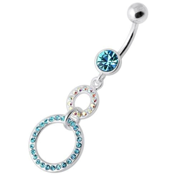 Dangling Jeweled Round Hangings Belly Bar