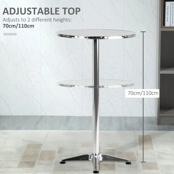 Versatile Adjustable Bar Table - Metal Base, Round Top - High-Quality Pub Style