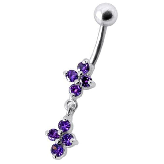 Fancy  Studded Dangling Body Jewelry Navel Ring